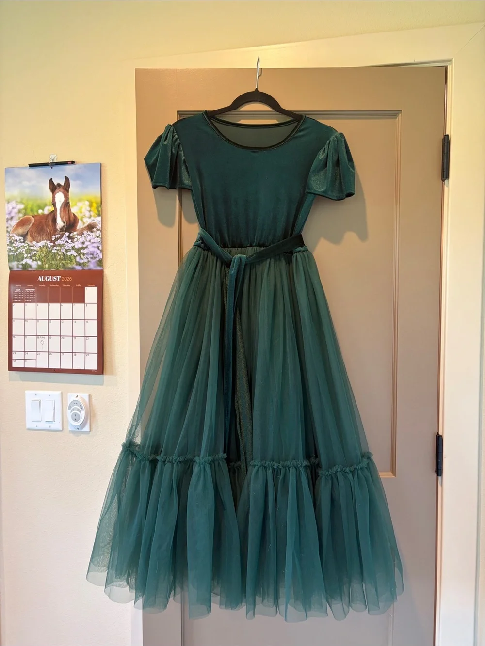 Emerald Green Girls' Tulle Party Dress